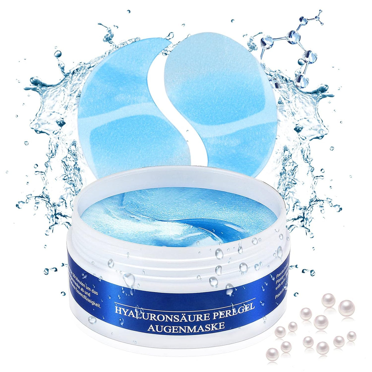 Augenpads Eye Mask Hyaluronsäure Collagen - Gegen Augenringe Tränensäcke Falten Dunkle Kreise & Puffiness, Eye Patch Hydrogel, anti Aging Augen Pads Mit Kühlend Feuchtigkeit 60Pcs