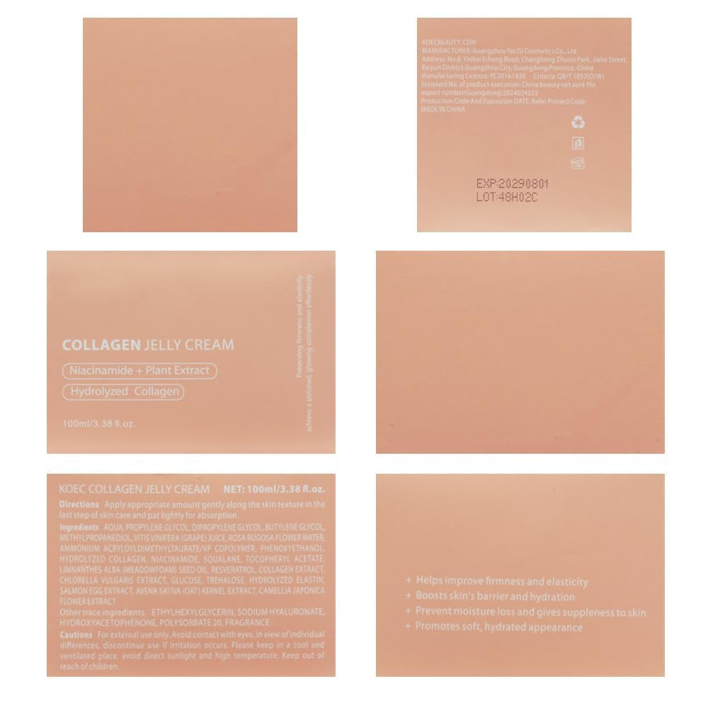 ® Collagen Jelly Cream, Anti-Aging Feuchtigkeitspflege, Boosts Skin'S Barrier Hydration, Stärkt Die Feuchtigkeitsbarriere Der Haut