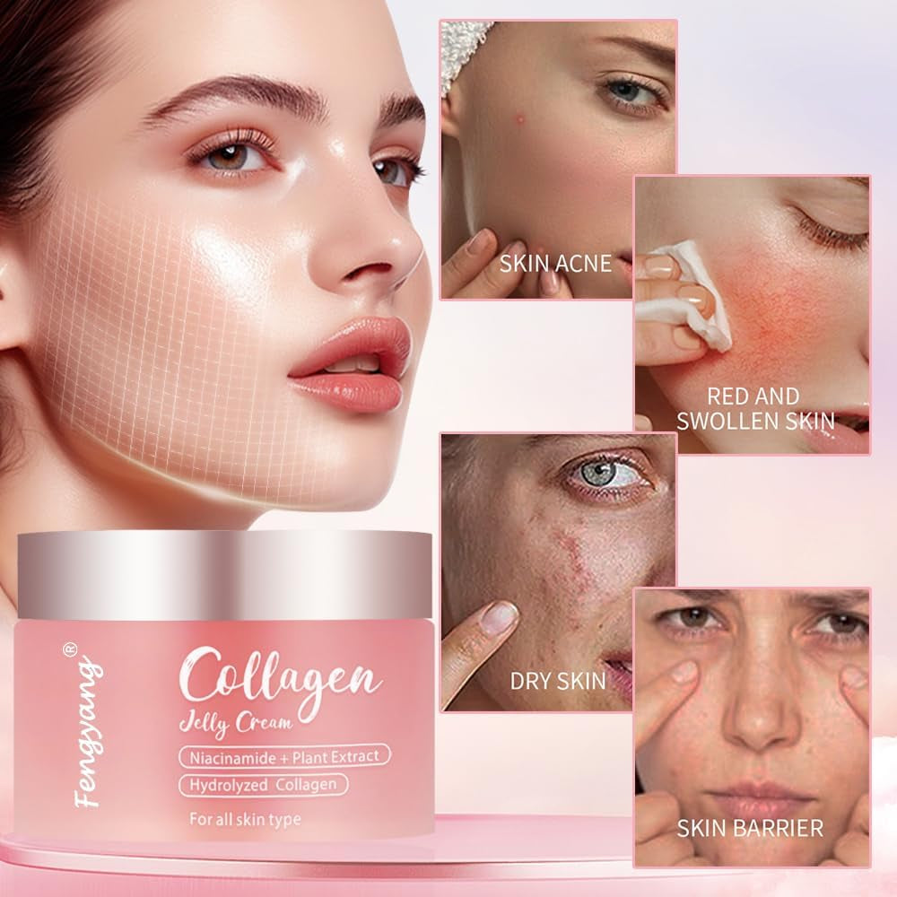 ® Collagen Jelly Cream, Anti-Aging Feuchtigkeitspflege, Boosts Skin'S Barrier Hydration, Stärkt Die Feuchtigkeitsbarriere Der Haut