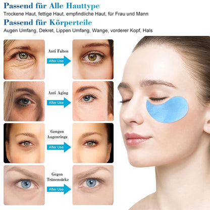Augenpads Eye Mask Hyaluronsäure Collagen - Gegen Augenringe Tränensäcke Falten Dunkle Kreise & Puffiness, Eye Patch Hydrogel, anti Aging Augen Pads Mit Kühlend Feuchtigkeit 60Pcs