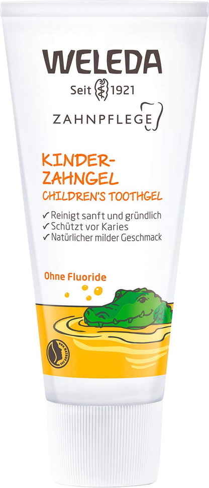 WELEDA Bio Kinder Zahngel – Vegane Naturkosmetik Zahnpasta Ohne Fluoride Zur Zahnpflege Von Milchzähnen & Zahnfleisch Von Kleinkindern & Babys. Fluoridfreie Zahnreme Zum Schutz Vor Karies (1X 50Ml)